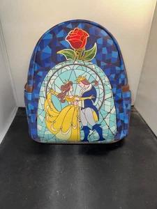 Loungefly Disney Beauty And the Beast Stained Glass Window Mini Backpack-New - Picture 1 of 2