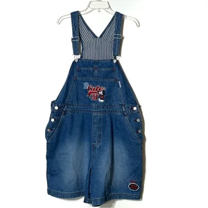 Vintage Disney Main Street Mickey Blue Denim Overalls Size 18/20W - Picture 1 of 8