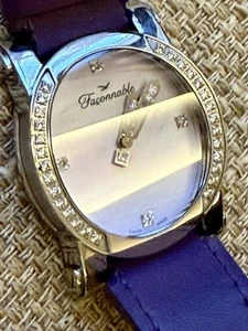 💎🟣💎 Orologio automatico svizzero da donna raro diamanti di fabbrica - Faconnable 💎🟣💎 - Foto 1 di 16