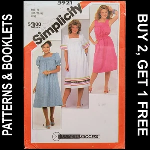 Vestido pulóver vintage Simplicity y patrón de faja #5921 tallas 10-12-14 SIN CORTAR - Imagen 1 de 7