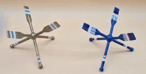 Minerales que se cruzan decoración de arte de metal dorado, azul y blanco - Imagen 1 de 9
