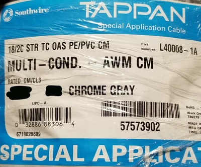 Cable de baja capacidad blindado Southwire 57573902/L40008-1A 18/1P/50 pies Foto 1 de 4