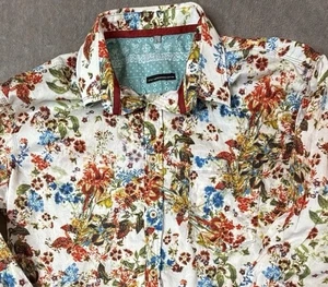 Visconti Uomo Mens Shirt L Wildflower All Over Print Floral Button Up Limited LE - Picture 1 of 13