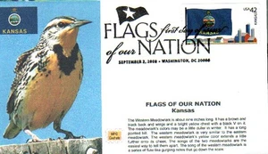 MPG Cachets 4292 Flags of Our Nation Kansas Meadowlark - Imagen 1 de 1