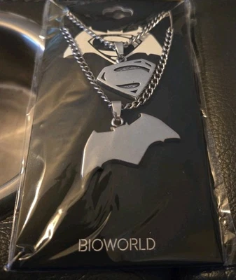 DC Comics Batman vs Superman Dawn of Justice BFF 2 Necklace Set, NEW  - Image 1 of 2
