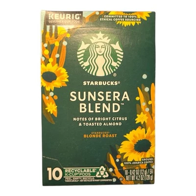 Starbucks Sunsera Mezcla Rubio Café Tostado 10 K-Cups Cápsulas Keurig EXP 06/2026 Foto 1 de 4