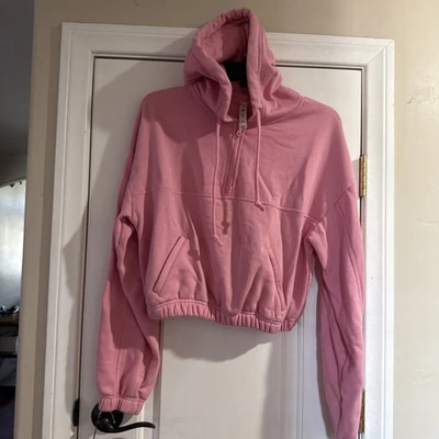 Women’s ALO yoga stadium 1/2 Hoodie crop small pink Jacket Pullover Sweatshirt - Image 1 of 4