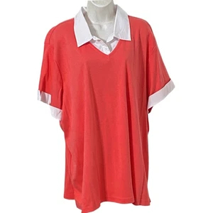 Liz & Me Pink Pull Over Shirt With Collar Plus Size 2X NWT - Picture 1 of 8