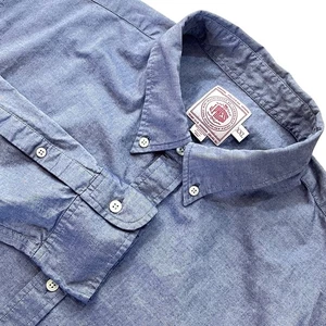J. Press Egyptian Cotton Button Down Shirt Mens 2XL Blue Long Sleeve Classic - Picture 1 of 8