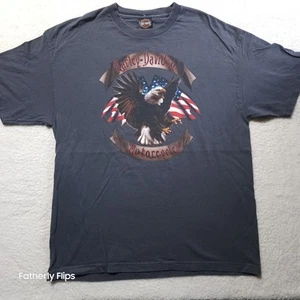 Harley Davidson Men XL Eagle Flames El Paso Texas Motorcyle T Shirt Y2K 2000 - Picture 1 of 11