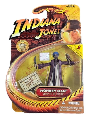 Indiana Jones : Raiders of Lost Ark Monkey Man 3.75" Action Figure New On Card - Image 1 of 2