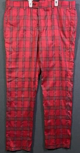 Cielo Herren rot kariert Golfhose 38 x 32 (36 x 29,5) Polyester Viskose Mischung Punk - Bild 1 von 12