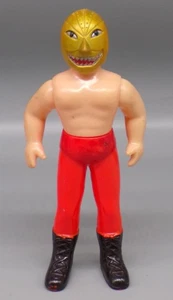 Maschera tigre giapponese vintage anni 70 maschera dorata 7" SOFUBI Nakajima lottatore VINILE MORBIDO - Foto 1 di 6