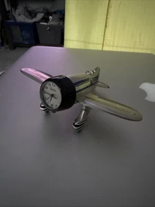 RELIC Metal Airplane Desk Clock in Original Tin - Picture 1 of 5