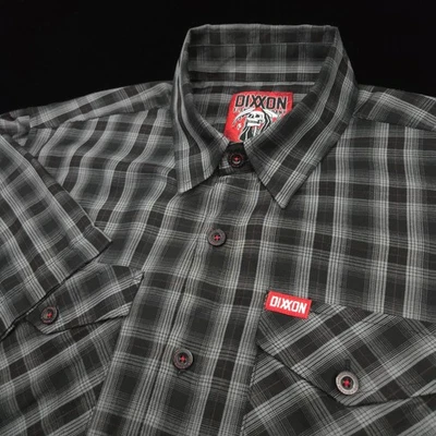 Camisa Dixxon Flannel Co -L Negra Gris Roja Blanca El Sombrío Bambú Botón SLE CORTA Foto 1 de 4