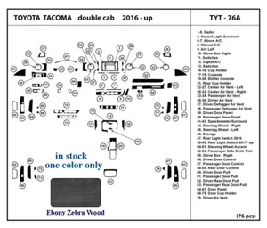 se adapta a Toyota Highlander 14 15 16 17 18 19 kit de molduras de salpicadero madera de cebra ébano - Imagen 1 de 4