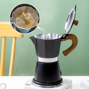 150/300ml Moka Pot Stovetop Italian Espresso Coffee Maker,3 Cups/6 Cups - Picture 1 of 14