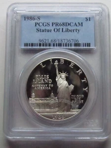 1986-S Statue of Liberty Dollar - PCGS PR68DCAM - Picture 1 of 2