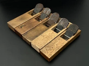 Japanese Vintage Carpenter Tool Hand Plane 5set made by blacksmith/Chisel f30 - Picture 1 of 21