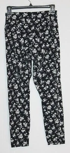 Victoria’s Secret Pink Ultimate High Waisted Black Floral Legging Size M pockets - Picture 1 of 5