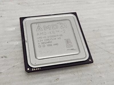 AMD-K6-2/300AFR-66, Socket 7, 300MHz, FSB 66MHz, 100% WORKING VINTAGE PROCESSOR! - Image 1 of 2