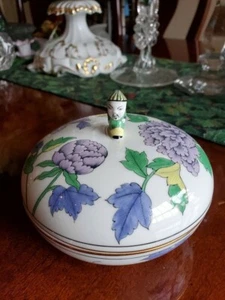 RARE & HTF Herend Peony/Butterfly Mandarin Knob Covered Box SIGNED MASTER PIECE - Picture 1 of 8