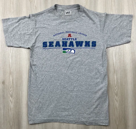 Vintage 90s Seattle Seahawks Lee Sport Gray T Shirt Size Small NFL AFC Cover