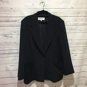 VERONIKA MAINE Jacket Blazer Size 16 Black Pockets Business Events - Picture 1 of 6