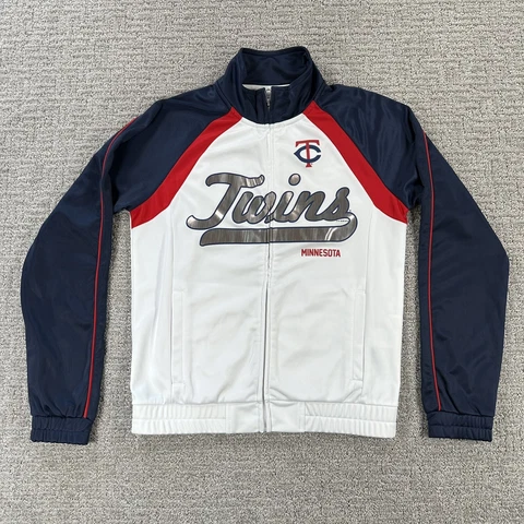 GIII Sports Minnesota Twins Jacket Small S White Blue Holographic Logo Womens Cover