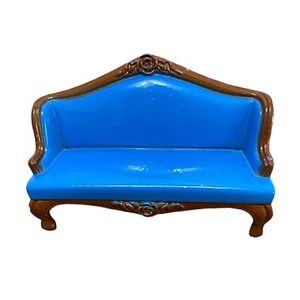 Vintage 1980 Mattel Littles Dollhouse Furniture Living Room Sofa Die Cast Metal - Picture 1 of 8
