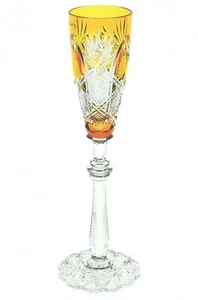 Faberge Zar Bernstein Goldschliff auf klar gefasstem Kristall Likör Cordial Neu ohne Box - Bild 1 von 5