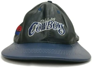 Dallas Cowboys Vintage Black Leather Embroidered NFL Snap Back Hat Cap Modern - Picture 1 of 10
