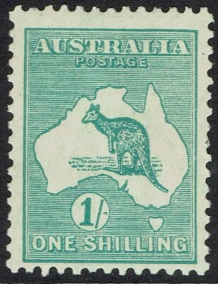 AUSTRALIA 1929 KANGAROO 1/- SMALL MULTIPLE WMK  - Image 1 of 2