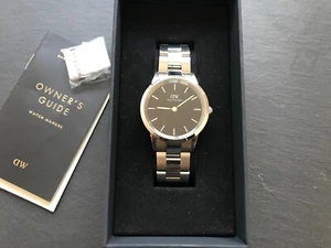 Daniel Wellington Iconic Link 36 Armbanduhr Silber Edelstahl Schwarz Quartz - Bild 1 von 4