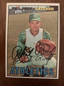 1967 Topps Baseball Phil Roof #129 Autographed 