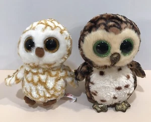 TY Beanie Boos Owls Swoops and Sammy - Picture 1 of 4