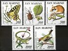 San Marino 1990, Fauna and Flora set MNH, Mi 1458-62