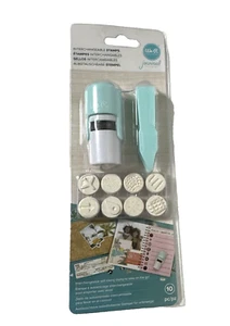 American Craft Interchangeable Ink Stamps 8 designs with tweezers New 2018 - Picture 1 of 5