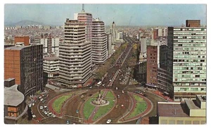 GLORIETA CRISTOBAL COLON Y Paseo de la Reforma Mexico City Postcard Aerial View - Picture 1 of 2