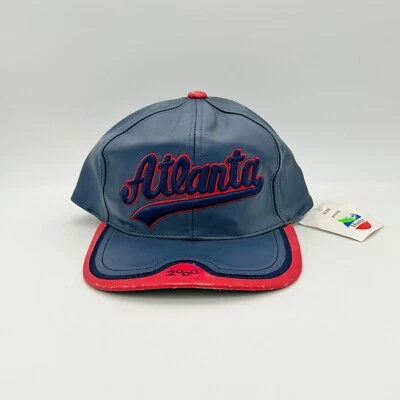Gorra de béisbol Atlanta Hunter Script Y2K vintage de cuero con correa deportiva a presión Foto 1 de 4