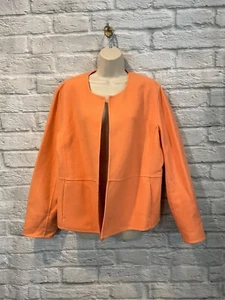 EILEEN FISHER Damen Jacke orange weiche Wolle Kaschmir vorne offen Gr. L - Bild 1 von 8