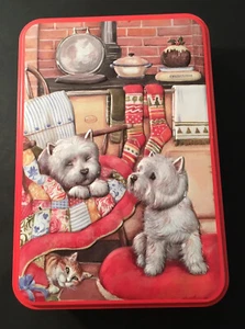 Grandma Wilds Embossed Scottie Dogs By The Range Tin - Traditional Storage - Picture 1 of 4
