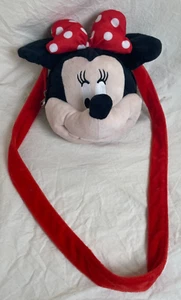 Disney Minnie Mouse Plush Purse Shoulder Bag 3-D Head Zip Small Toy Novelty - Picture 1 of 7