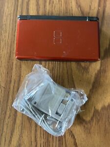 Nintendo DS Lite Crimson Red Handheld System w/charger 1 Game Tested No Stylus