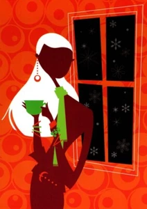 Frohe Weihnachten Chic Kaffee Schwarz Afroamerikanisch Grußkarten - 9er Set - Bild 1 von 3