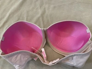 Sujetador Victoria's secret 36D desgaste en todas partes sin tirantes pushup beige - Imagen 1 de 4