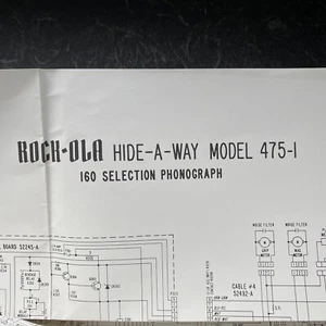 Rock-ola Jukebox Hide-a-way Model 475-1 160 Selection Phonograph  Schematics - Picture 1 of 1