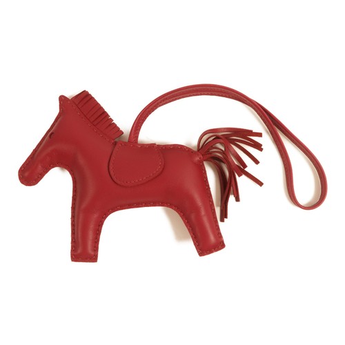 HERMÈS HERMES Rodeo MM Charm Milo Pelle Rosso