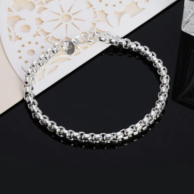 Bracciale Braccialetto Uomo/Donna in metallo placcato argento 925 - Idea regalo - Immagine 1 di 3