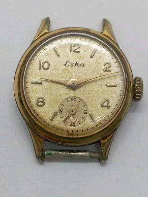 Reloj ESKA Vintage Damas Militar Segunda Guerra Mundial Cal. ETA 980 chapado en oro G20 funcionando  Foto 1 de 4